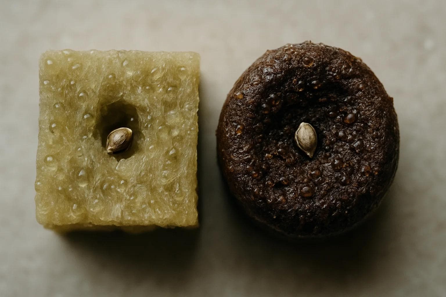Cubes de laine de roche et pastilles Jiffy pour germination cannabis